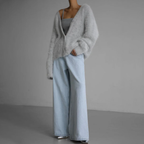Women's Structured Statement Cardigan – Couture Style Long Sleeve Cardigan