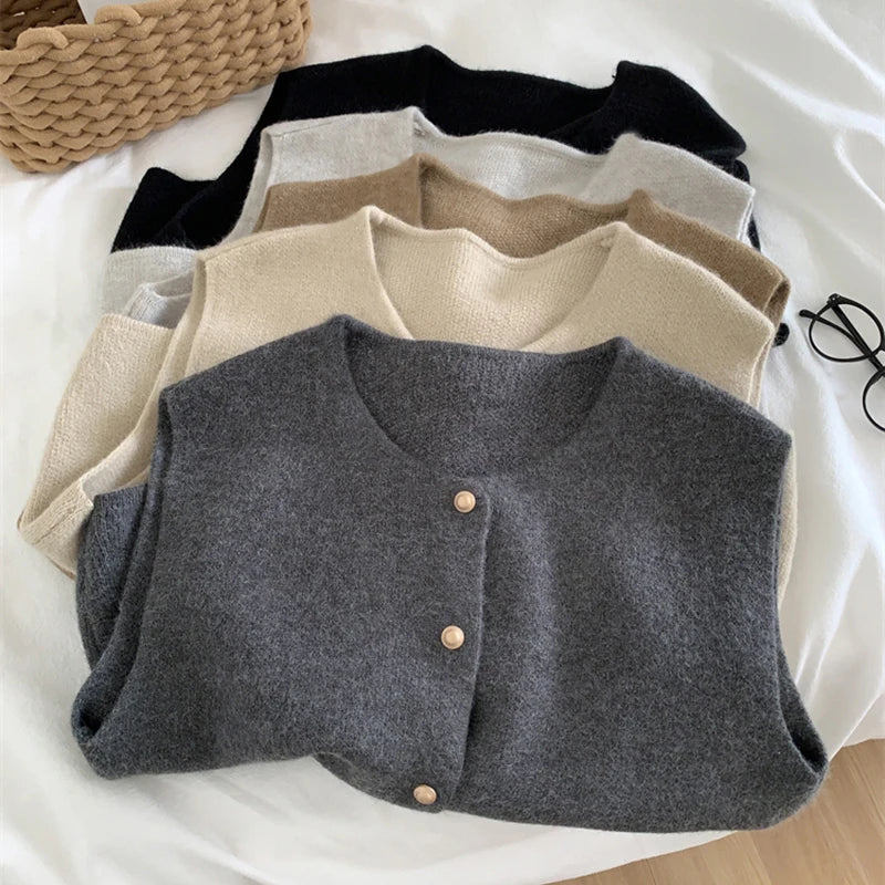 Women's Button Front Knit Vest – Sleeveless Layering Sweater Vest