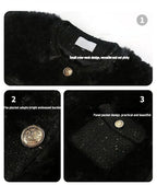 Women's Cropped Faux Fur Coat – Plush Collar Winter Jacket