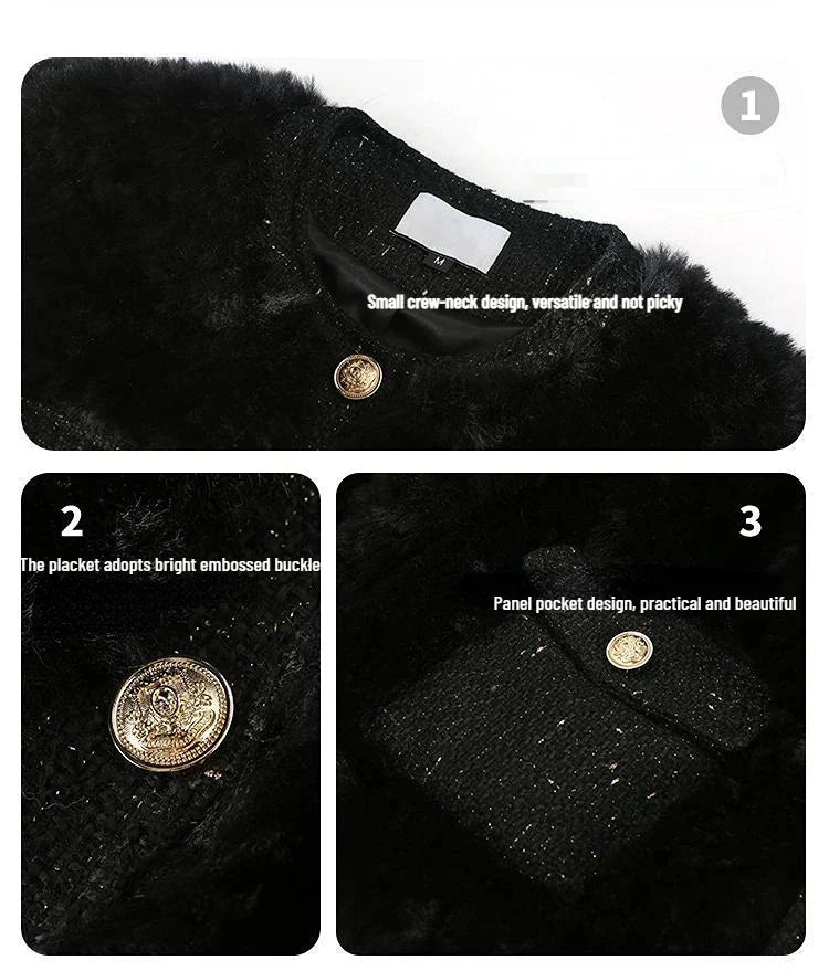 Women's Cropped Faux Fur Coat – Plush Collar Winter Jacket