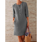 Women's Vintage Print Tunic Dress – Relaxed Day Dress