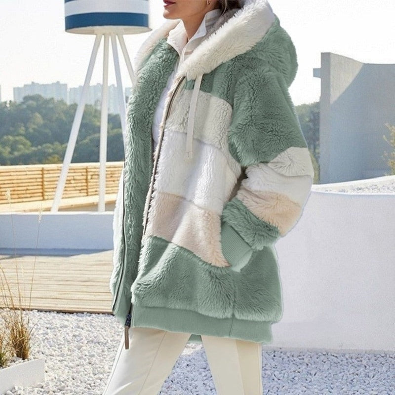 Women's Hooded Fleece Vest – Plush Zip-Up Winter Gilet