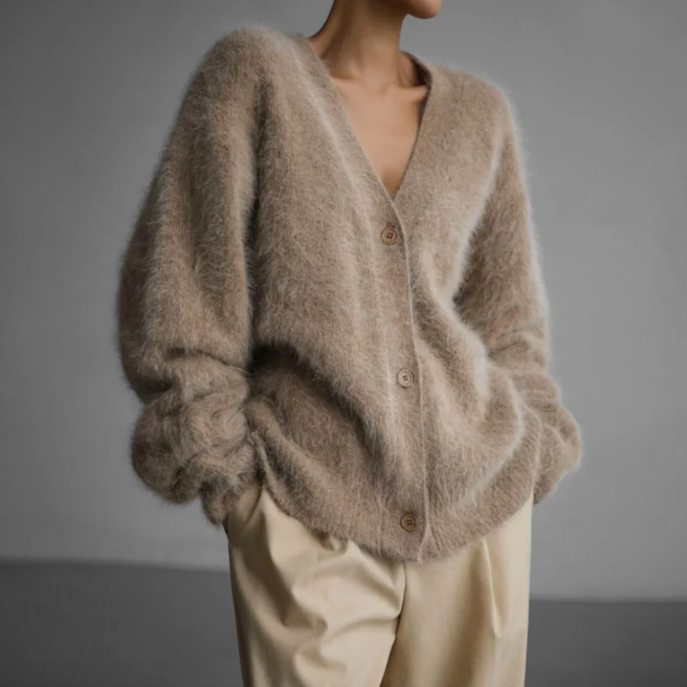 Women's Structured Statement Cardigan – Couture Style Long Sleeve Cardigan