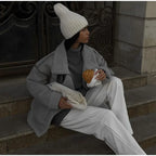 Women's Oversized Collared Jacket – Pocket Cold Weather Winter Jacket