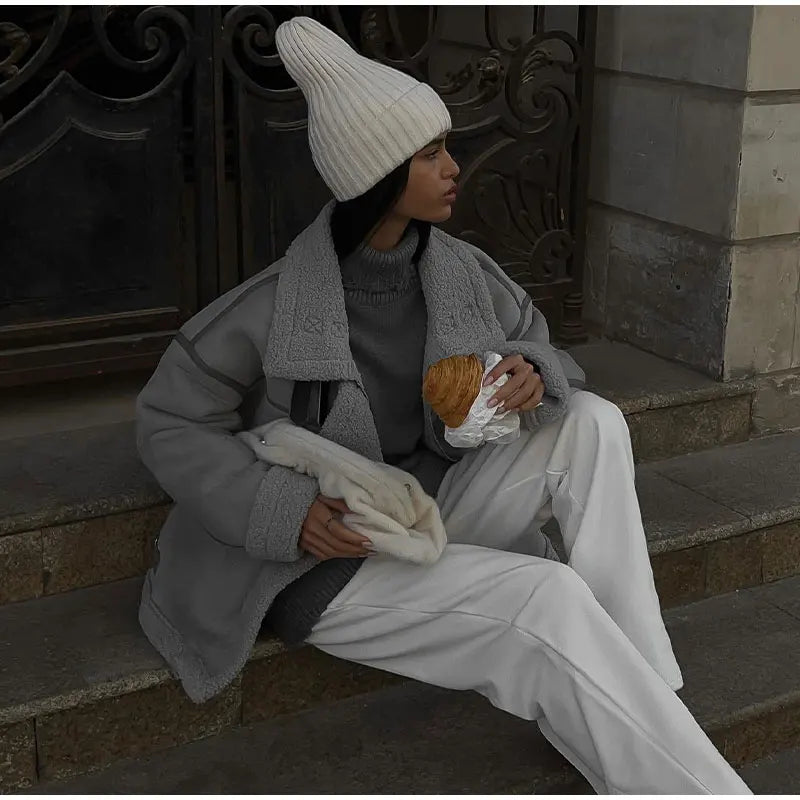 Women's Oversized Collared Jacket – Pocket Cold Weather Winter Jacket