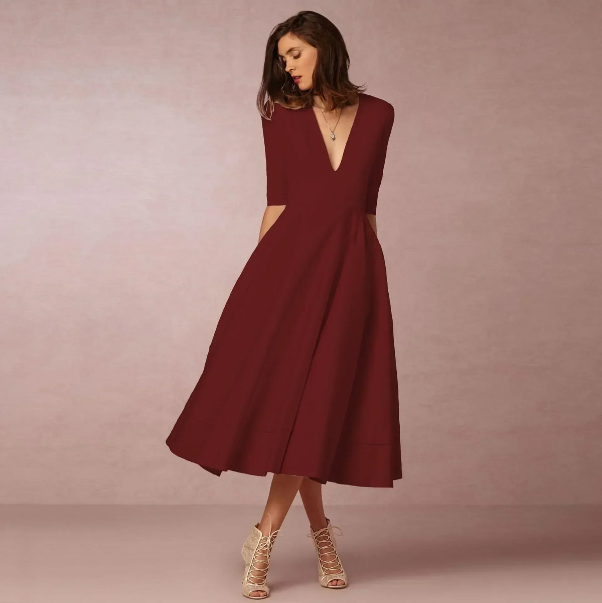 Alanah | Wedding Guest A-Line Midi Dress