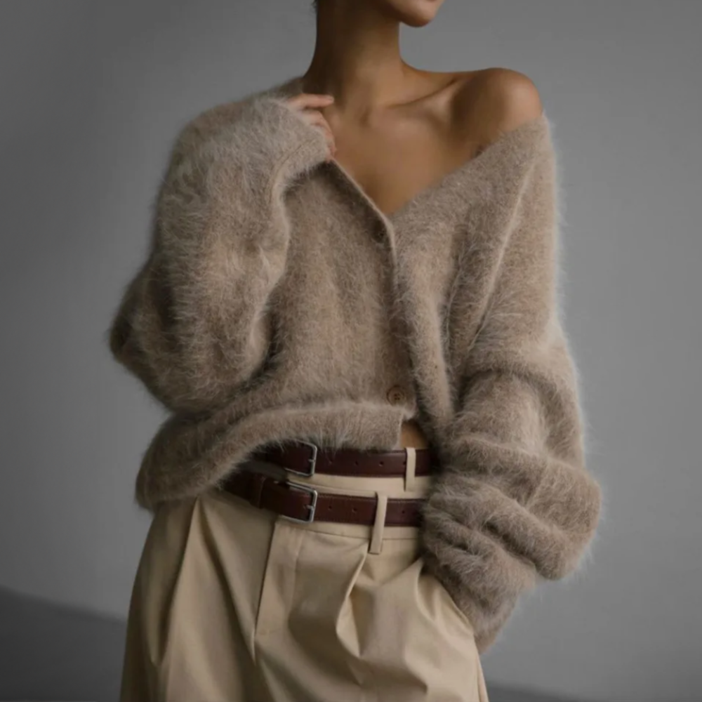 Women's Structured Statement Cardigan – Couture Style Long Sleeve Cardigan