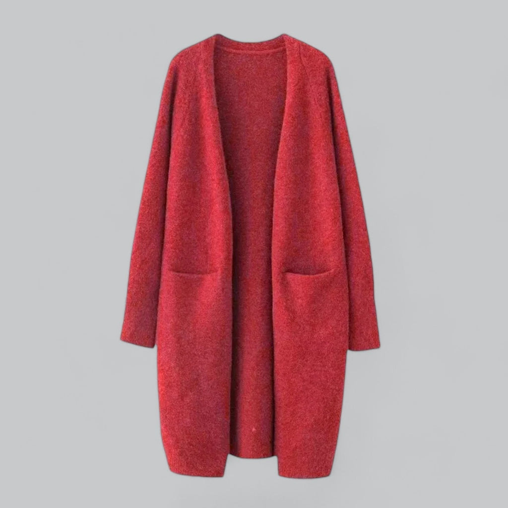 Women's Open Front Longline Cardigan – Relaxed Long Sleeve Cardigan