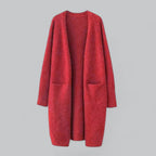 Women's Open Front Longline Cardigan – Relaxed Long Sleeve Cardigan