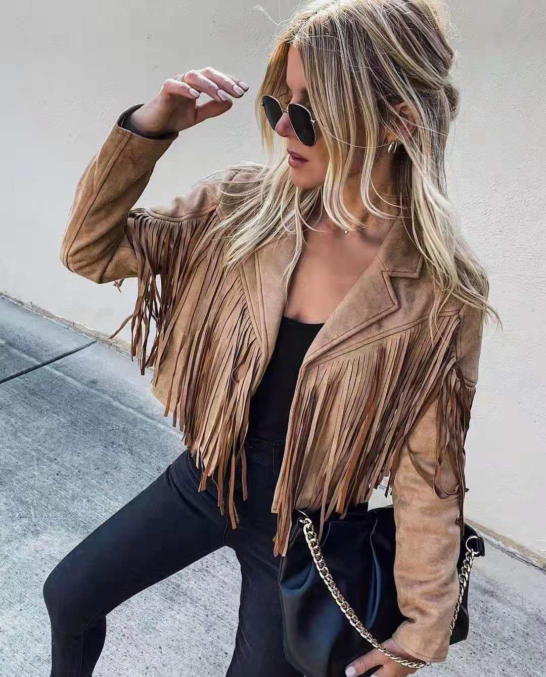 Women's Western Fringe Jacket – Suede Tassel Jacket