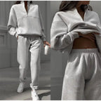 Women's High Waist Lounge Set – Relaxed Top & Wide Leg Pants