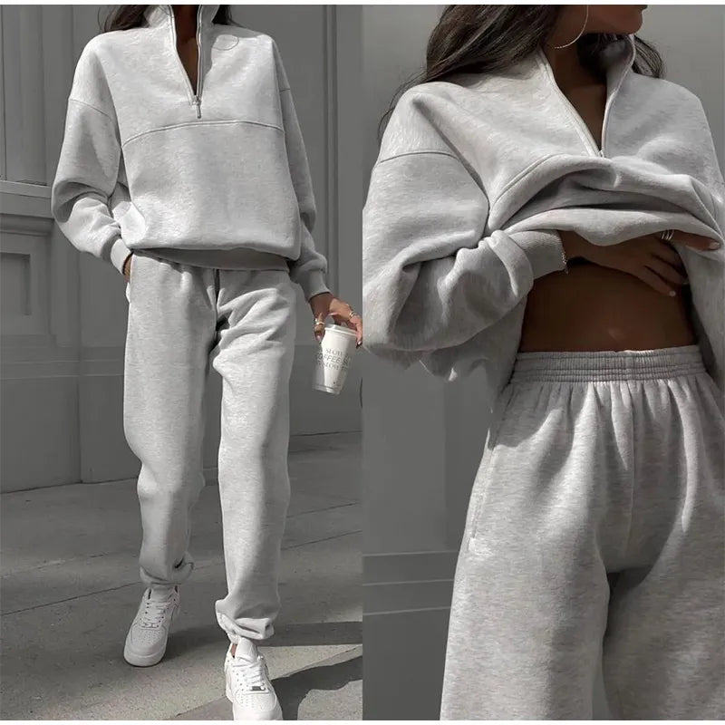 Women's High Waist Lounge Set – Relaxed Top & Wide Leg Pants