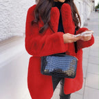 Women's Oversized Faux Fur Jacket – Plush Collar Winter Coat