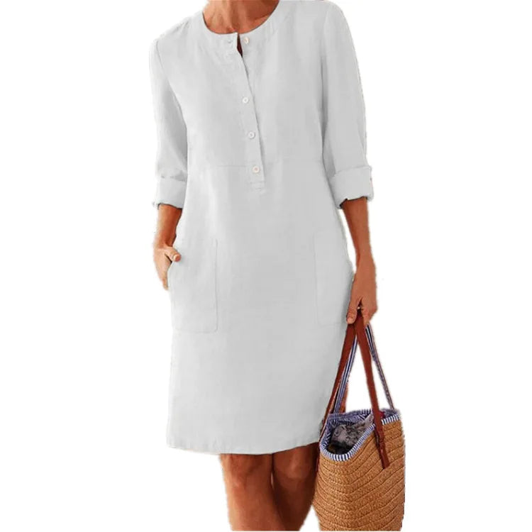 Women's Vintage Print Tunic Dress – Relaxed Day Dress