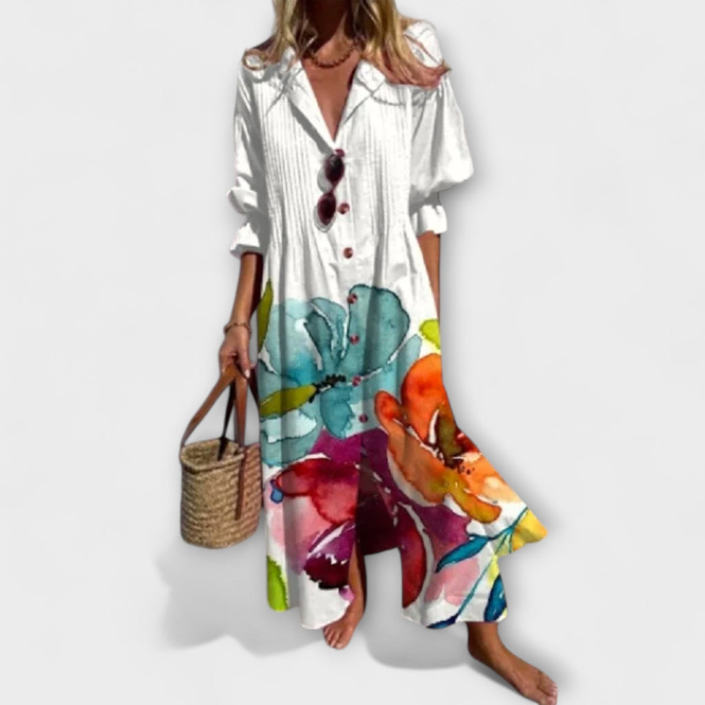 Women's Floral Summer Maxi Dress – Relaxed Flowy Dress