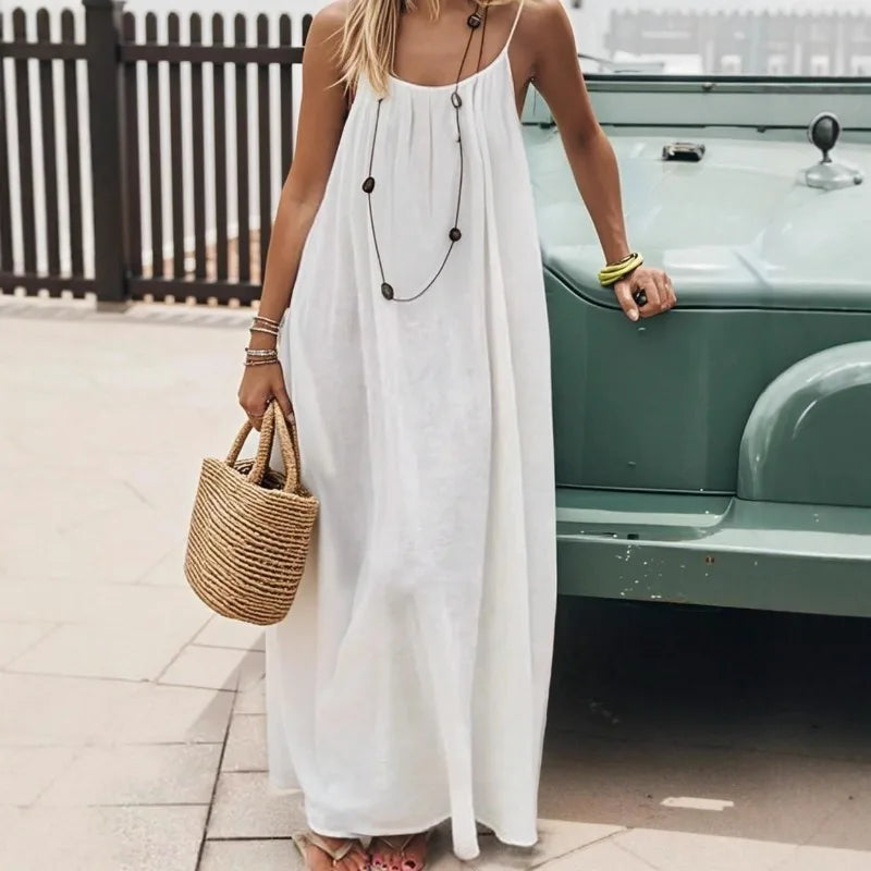 Women's Spaghetti Strap Summer Dress – Sleeveless Flowy Dress