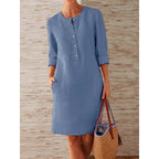 Women's Vintage Print Tunic Dress – Relaxed Day Dress