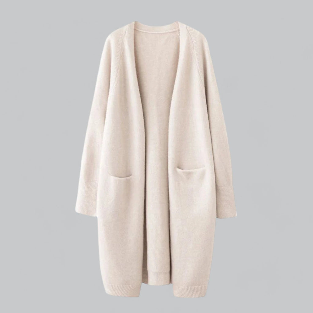 Women's Open Front Longline Cardigan – Relaxed Long Sleeve Cardigan