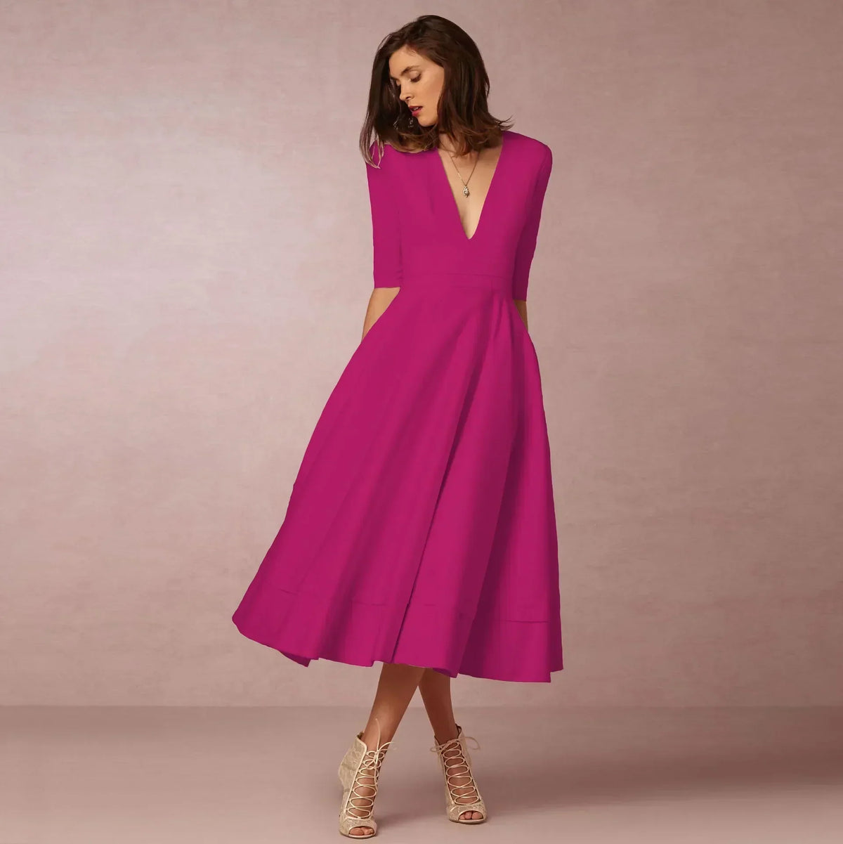 Alanah | Wedding Guest A-Line Midi Dress