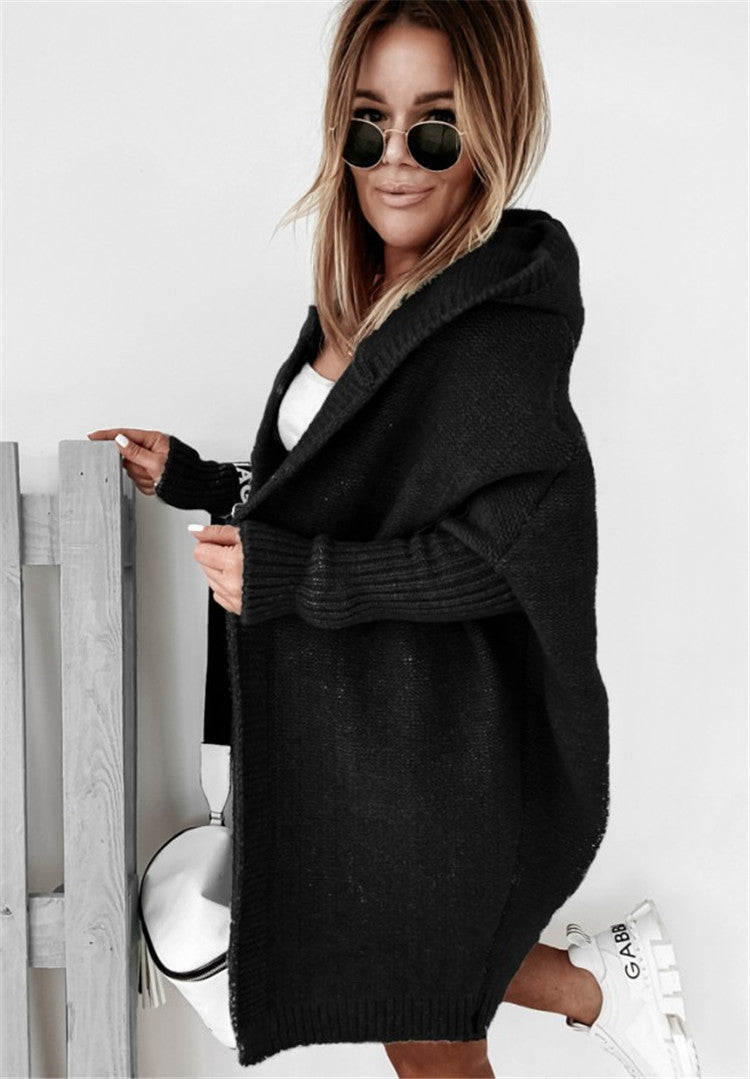 Women's Oversized Longline Cardigan – Relaxed Sleeve Knit Cardigan