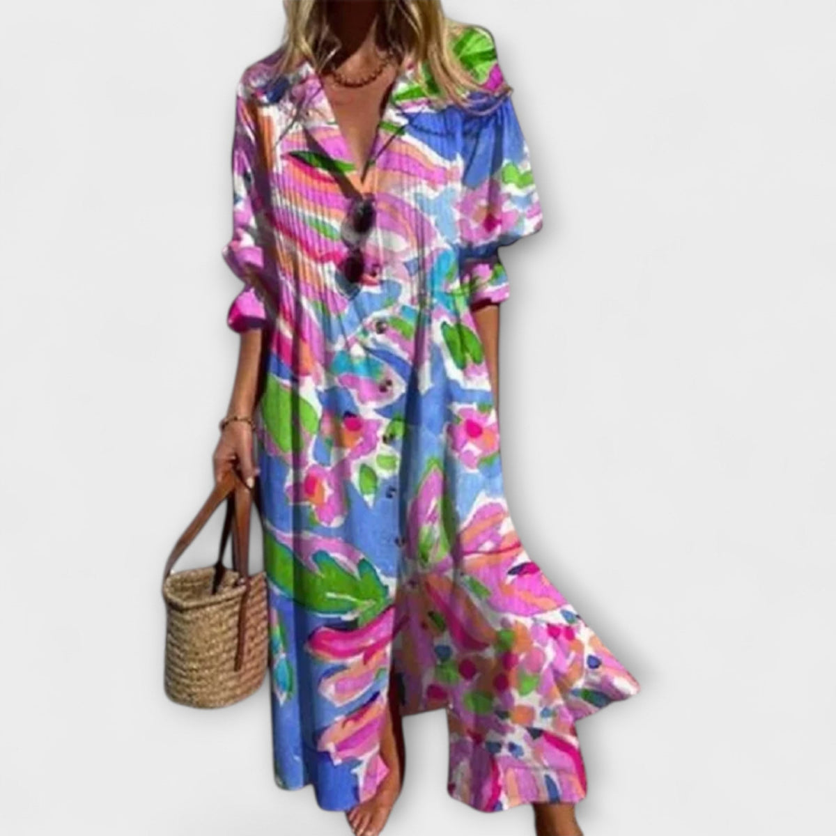 Women's Floral Summer Maxi Dress – Relaxed Flowy Dress