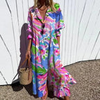 Women's Floral Pocket Maxi Dress – Flowy Summer Dress
