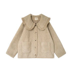 Women's Ruffle Collar Winter Coat – Plush Relaxed Jacket