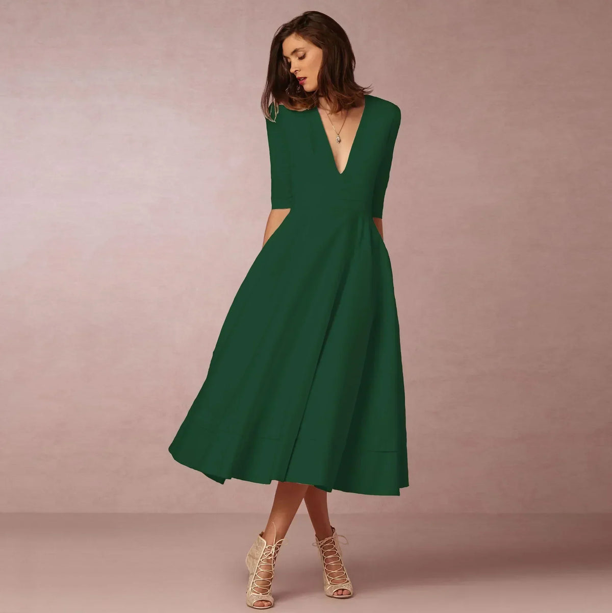 Alanah | Wedding Guest A-Line Midi Dress
