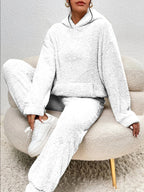 Women's Teddy Fleece House Set – Hooded Plush Lounge Suit