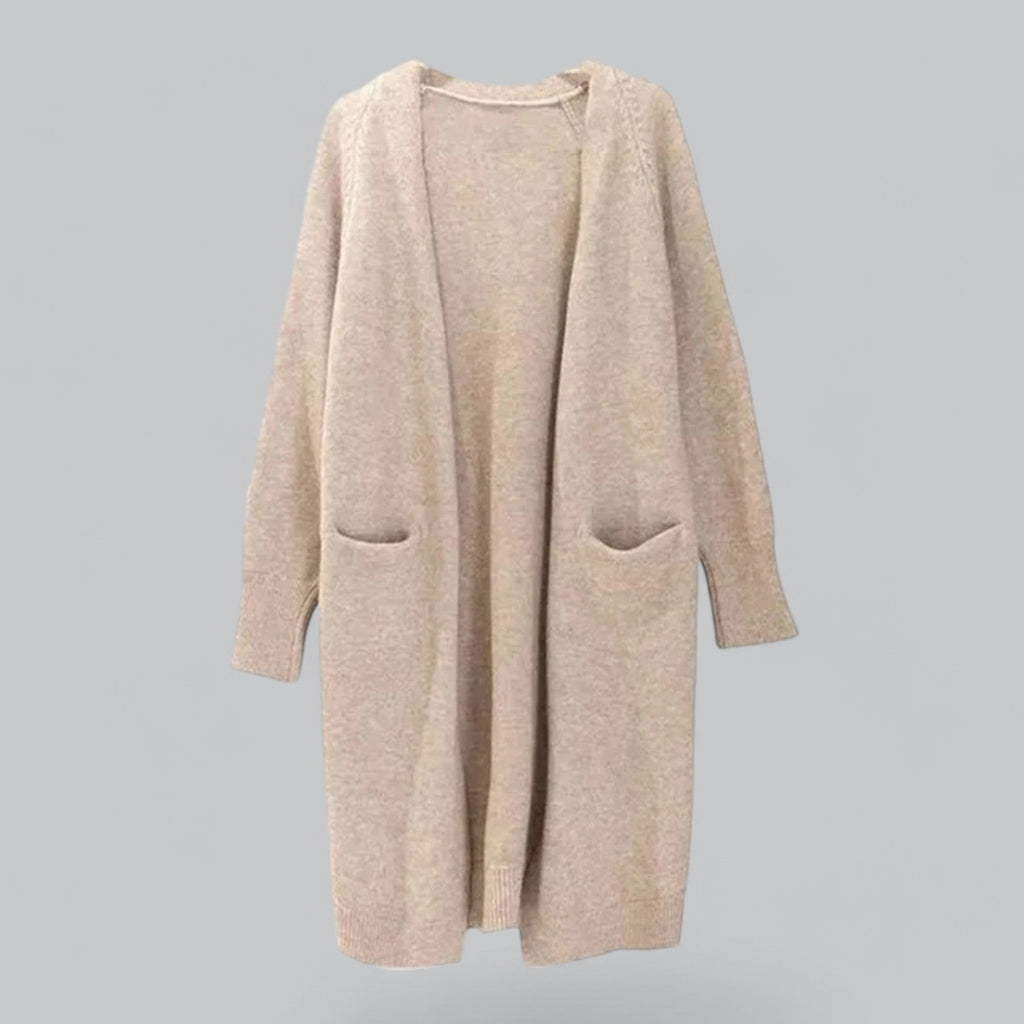 Women's Open Front Longline Cardigan – Relaxed Long Sleeve Cardigan