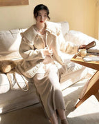 Women's Ruffle Collar Winter Coat – Plush Relaxed Jacket