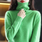 Women's Classic High Neck Sweater – Winter Turtleneck Knit Pullover