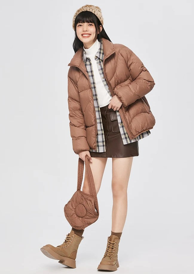 Women's Lightweight Puffer Jacket – Packable Collared Winter Jacket