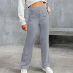 Women's Stretch Pull-On Pants – High Waist Elastic Waist Casual Trousers