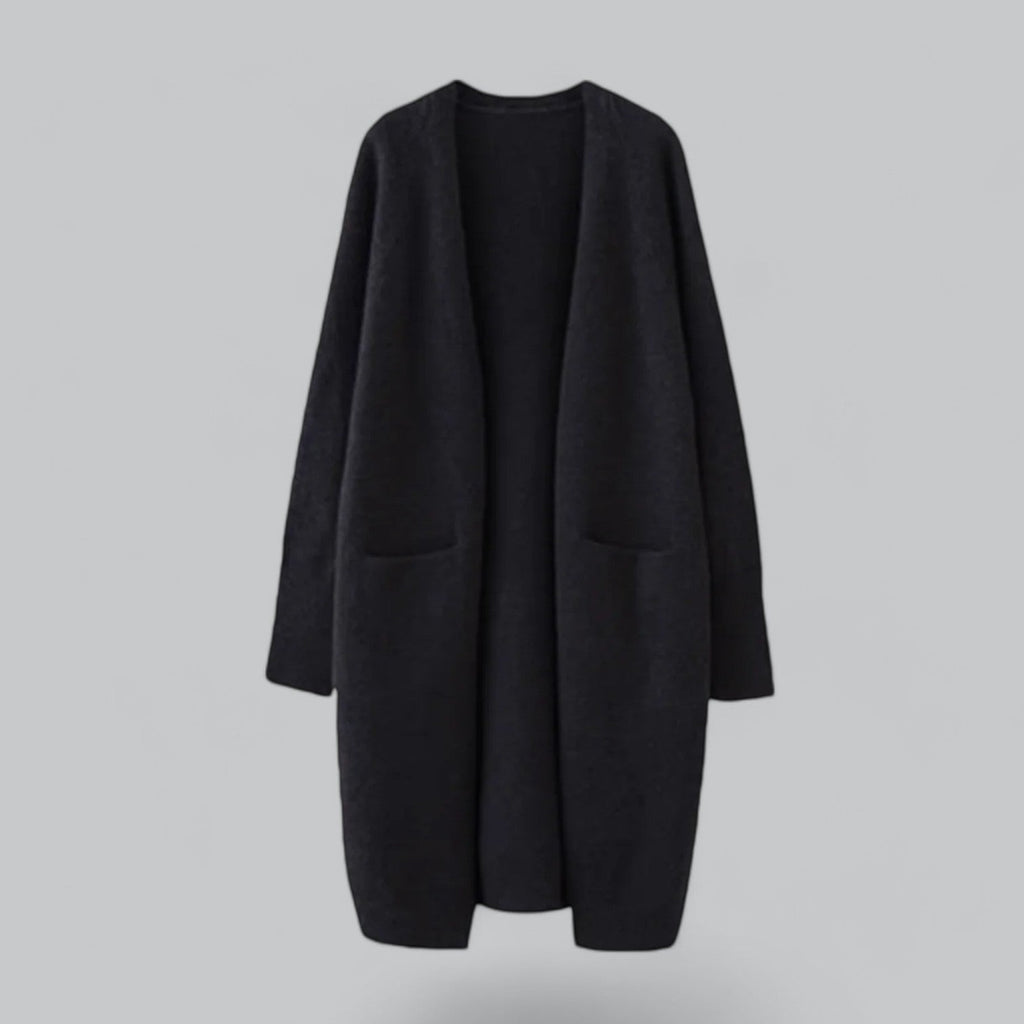 Women's Open Front Longline Cardigan – Relaxed Long Sleeve Cardigan