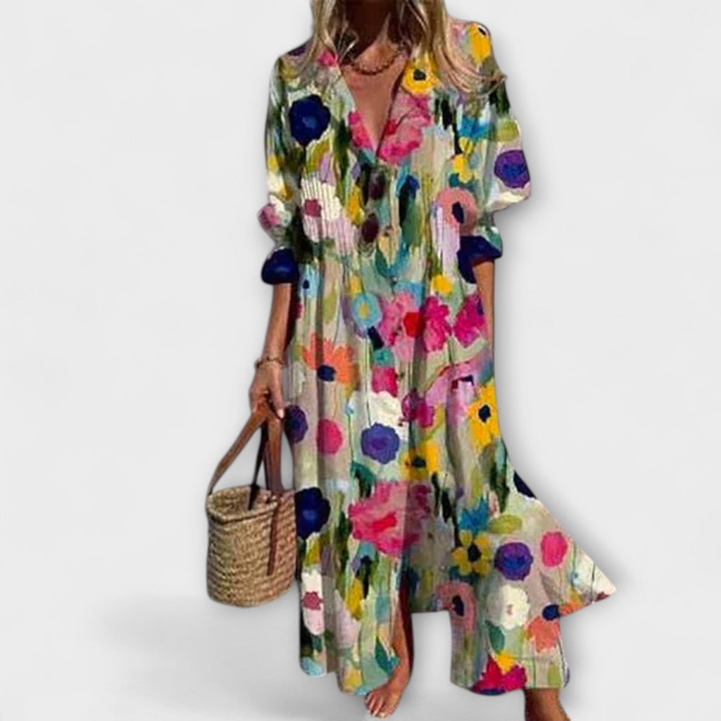 Women's Floral Summer Maxi Dress – Relaxed Flowy Dress