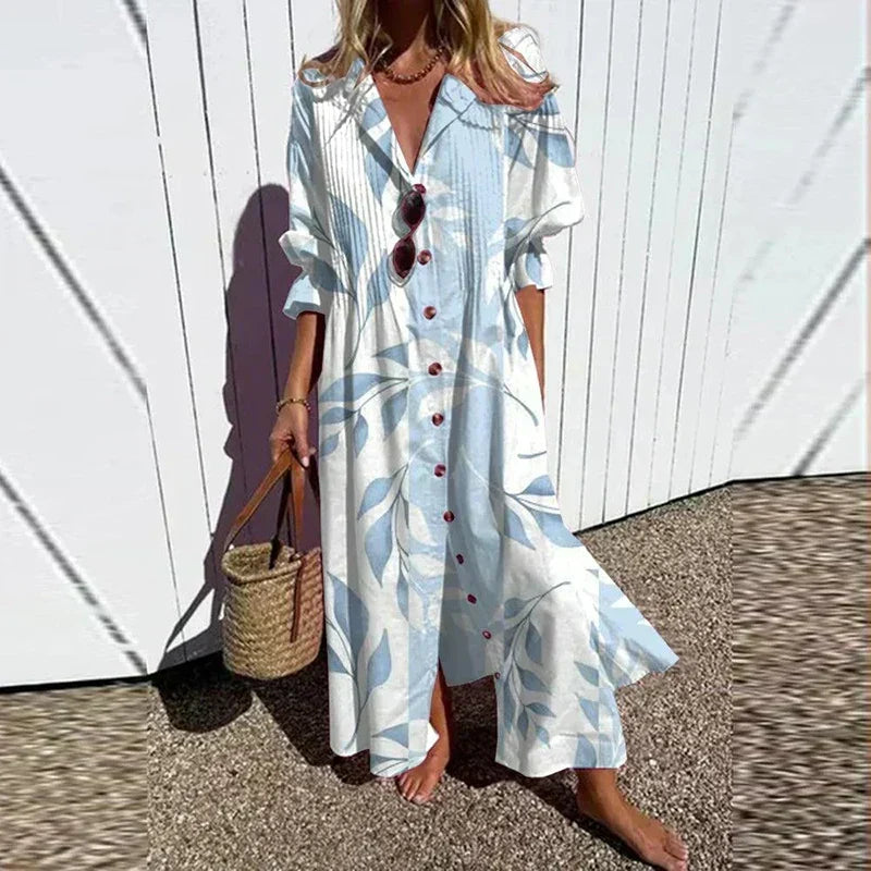 Women's Floral Pocket Maxi Dress – Flowy Summer Dress