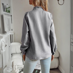 Alanah | Ruffle Collar Button Blouse with button front and button closure