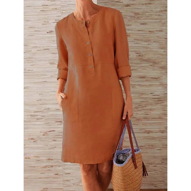 Women's Vintage Print Tunic Dress – Relaxed Day Dress