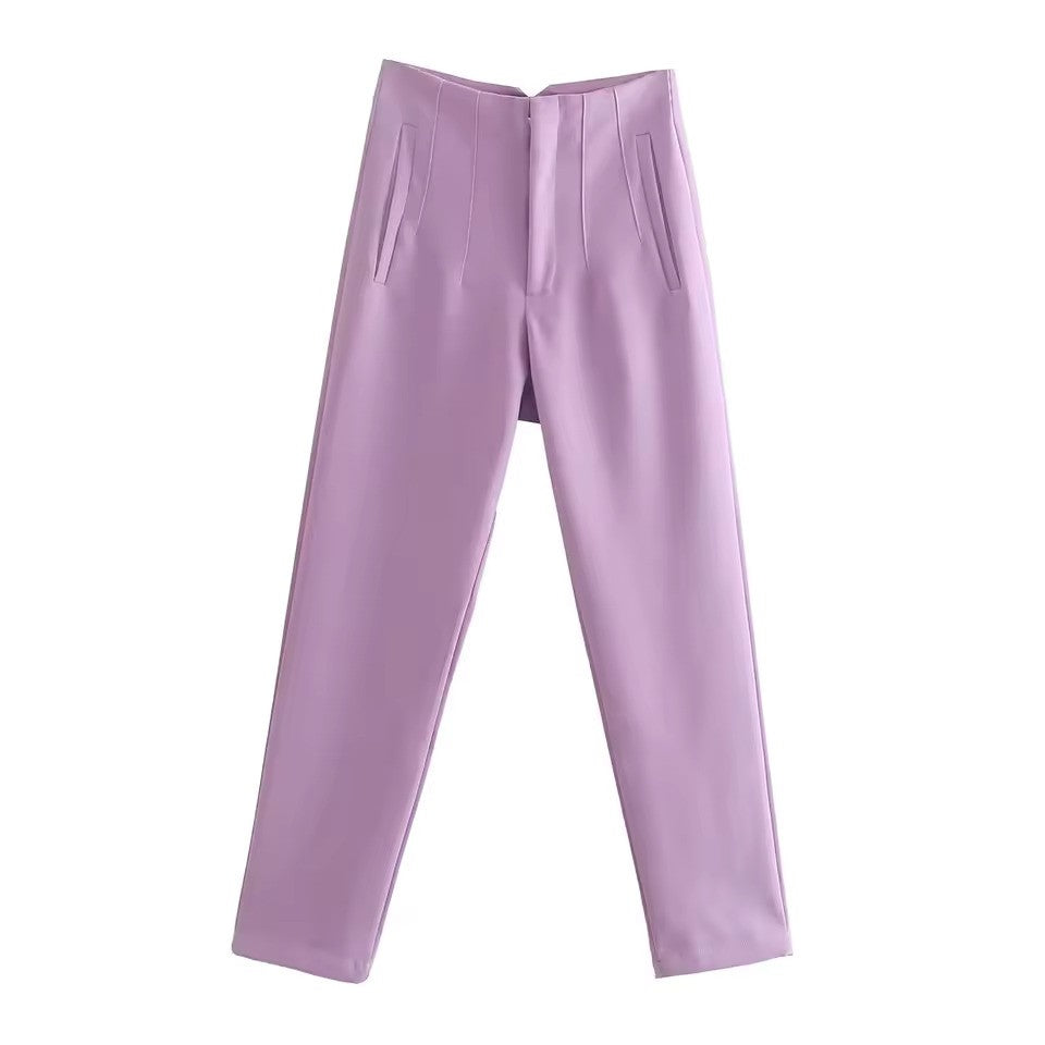 Women's Wrinkle Resistant Dress Pants – Tailored Straight Leg Trousers