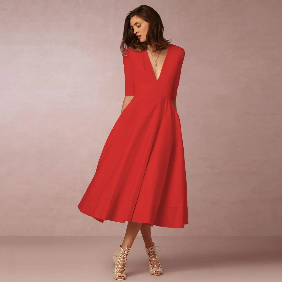 Alanah | Wedding Guest A-Line Midi Dress