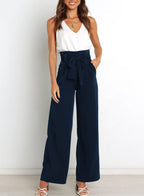 Women's Wide Leg Tailored Pants – High Waist Flowy Dress Trousers