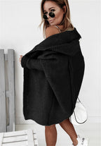 Women's Oversized Longline Cardigan – Relaxed Sleeve Knit Cardigan