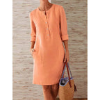 Women's Vintage Print Tunic Dress – Relaxed Day Dress