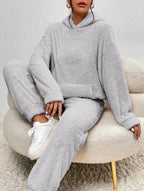 Women's Teddy Fleece House Set – Hooded Plush Lounge Suit