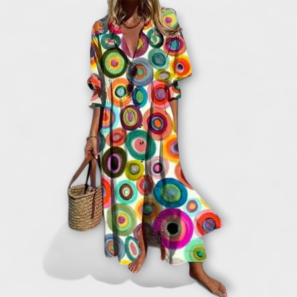 Women's Floral Summer Maxi Dress – Relaxed Flowy Dress