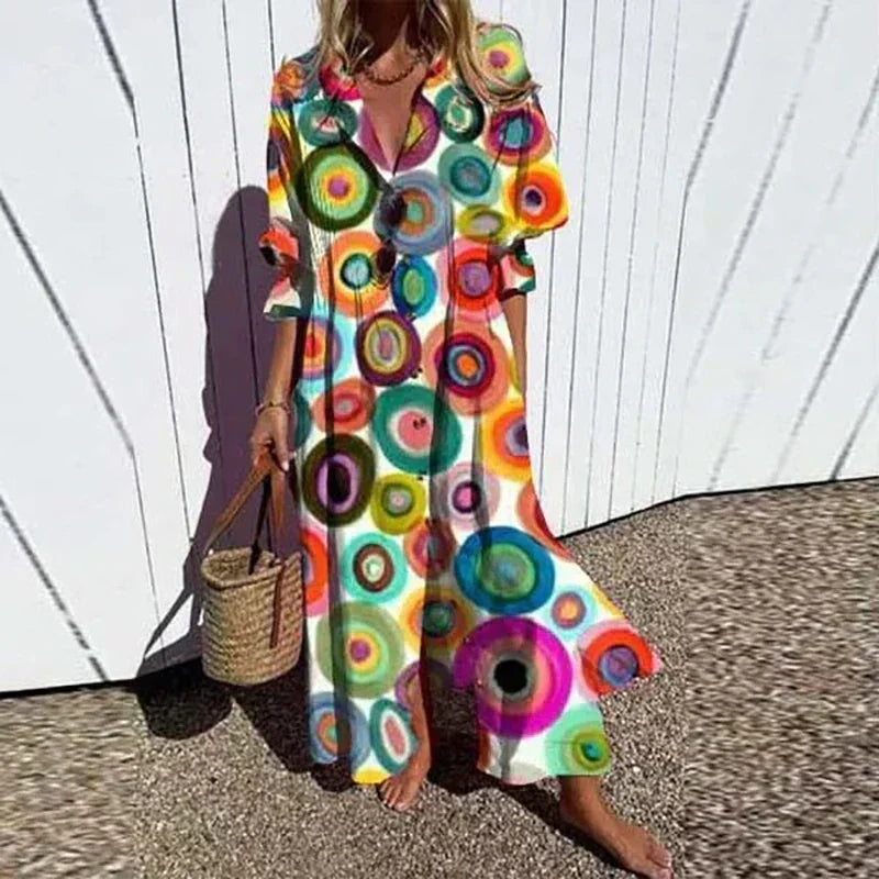 Women's Floral Pocket Maxi Dress – Flowy Summer Dress