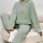 Women's Teddy Fleece House Set – Hooded Plush Lounge Suit