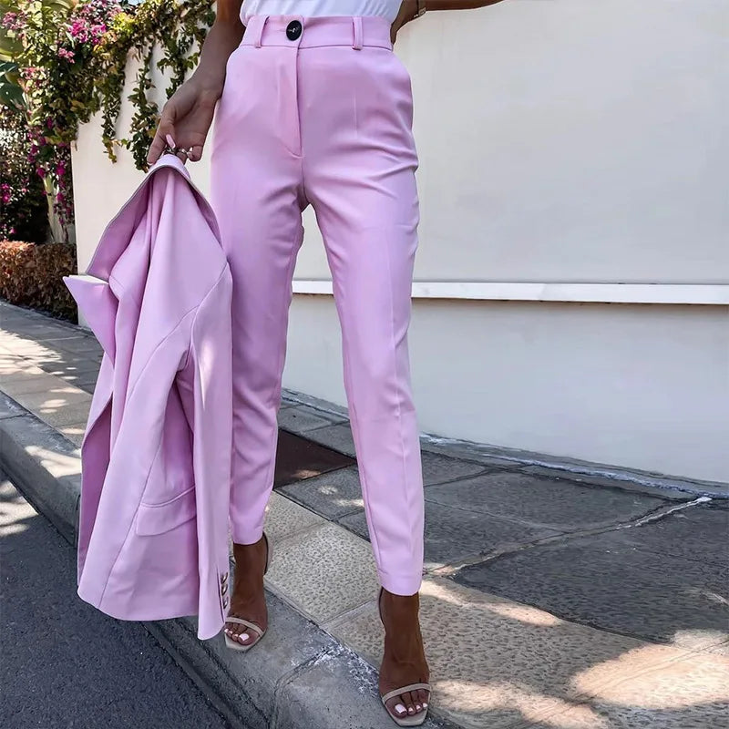 Women's Asymmetrical Pants Set – Statement Top & Wide Leg Trousers
