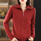 Women's Zip-Up Knit Cardigan – Double Zip Long Sleeve Cardigan